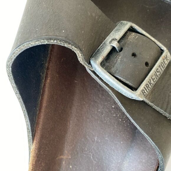 Birkenstock Black Leather Sandals Comfortable Durable US 8 - 8.5 Casual Travel - Picture 9 of 16
